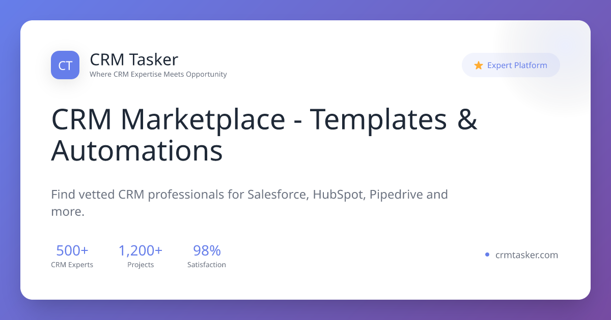CRM Marketplace - Templates & Automations | CRM Tasker